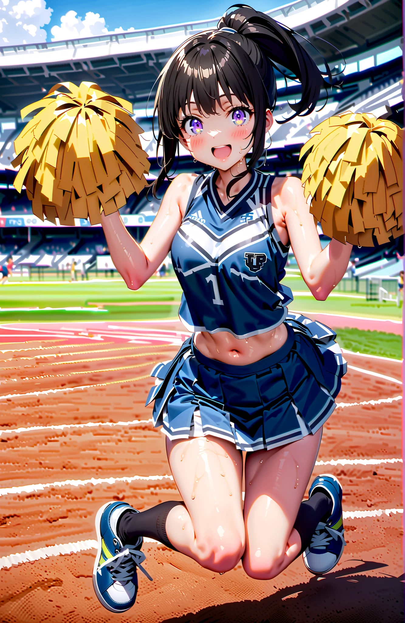 NSFW、{{{masutepiece}}}, {{{Best Quality}}}, {{Ultra-detailed}}, {{extremely delicate and beautiful}},(nffsw), (Best Quality, , 32K, masutepiece, nffsw:1.2),elementary student、a photo of a cute girl,、 of the highest quality, Best Quality, Realistic, Unity, 32k wallpapers, Official art,(Childlike body),(child),(cheerleaders:1.5),{Cheerleading Costumes}、(a miniskirt)、{Show}、{Show}、(full back panties:1.5),(Gorgeous headphones:1.3),(Angry look:1.3),(Sweaty skin:1.5),(Juvenile body),(Unripe々Shishi Body)、Black hair,(Very short hair:1.3),,(,(Full body:1.2),{Sexy body}、(skirt lift by yourself :1.7),(White full-back pants:1.3),(White full-back panties),{pubick hairマンコ},、{Small transparent panties}、、(Mid summer:1.5),(Angle from below:1.5),(Spread legs),(clean legs),childishオマンコ、The shape of the pubic area is clear、rather small breasts、flat breast、{{The costume is sheer}},{},{{The pubic area is protruding}}、{{Pubic area exposed}}、{Costume with visible nipples},,{Papillae visible through clothes},{Pink papillae}、pointed papillae 、{{pointed Nipple}}、オマンコthe shape of the is clear、{Beautifulオマンコ},Beautifulオマンコ、、,{{Bold open-legged pose}}、{Vulgar poses}