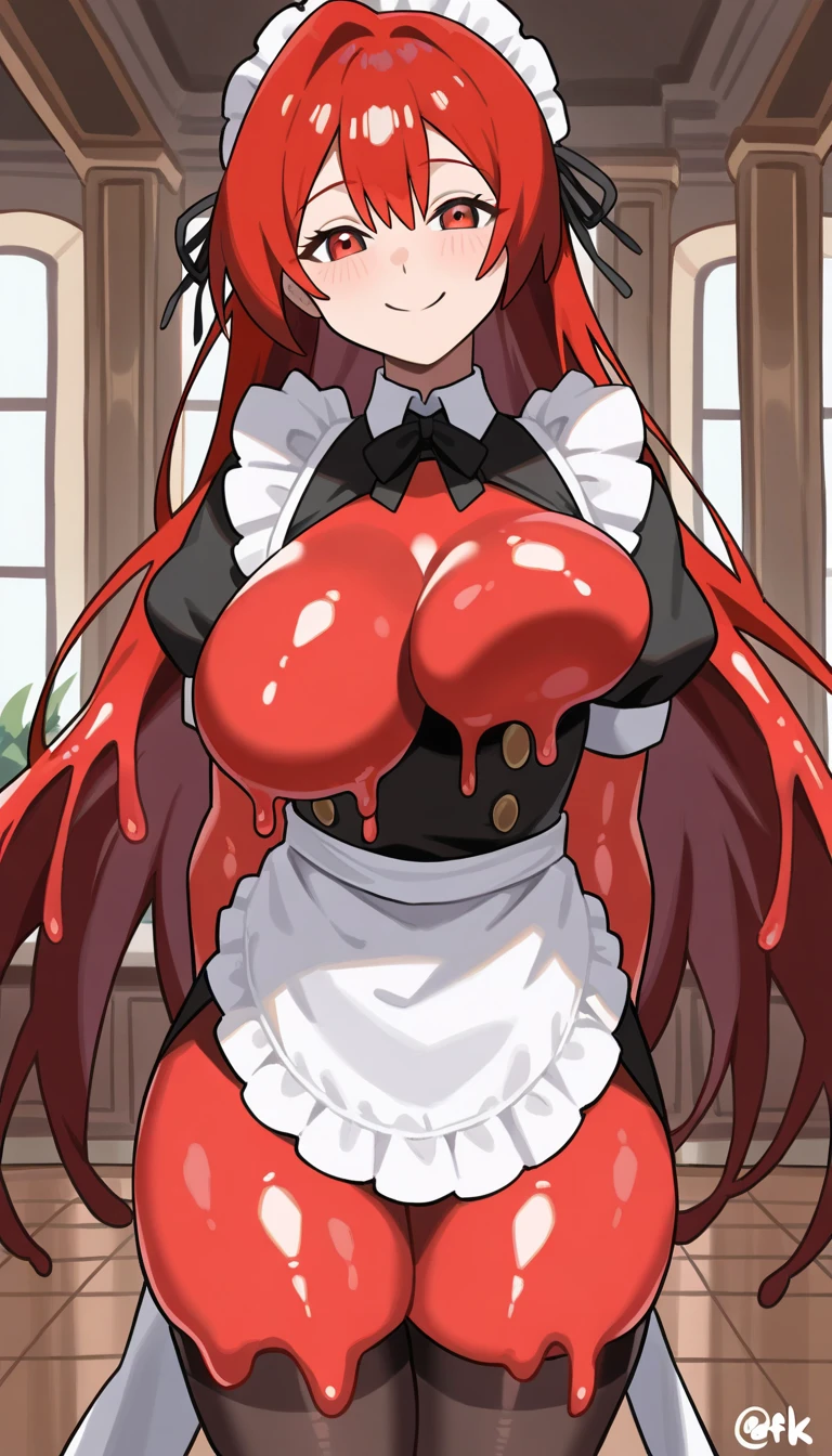 score_9, score_8_up, score_7_up, source_anime, sakimiya iruka, red hair, green eyes, one side up, medium hair, green scrunchie, hair ornament, shiny skin, rating_explicit, large breasts, large ass, (playboy bunny, black pantyhose), tearful, (tears:1.2), (sweat:1.3),(open mouth, shout:1.2),(steam on body, heavy breathing), (trembling:1.5), drooling, (bouncing breasts, unaligned breasts), (motion lines:1.8), (motion blur:1.2), orc, 1man, vaginal penis, missionary,(huge penis:1.5),(cum in pussy, excessive cum:1.5), hip grab, pole dance, on stage, from above