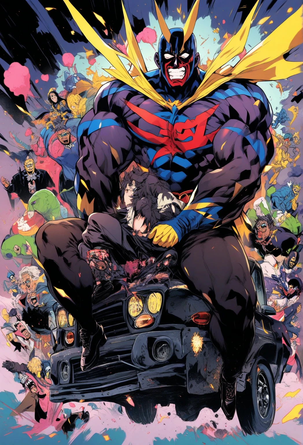 Katsuki Bakugo from My Hero Academia restraining Izuku Midoriya on the ground and putting a tinted visor over Midoriya's eyes as a hyper muscular brainwashed thrall in full body black shiny rubber latex gimp uniform staring blankly ahead with vapid expression repeating brainwashing mantras over and over again to turn Midoriya into another brainwashed thrall and affirm that they are nothing more than obedient minions to the villains. Hyper muscles. Hyper crotch bulge. Massive swollen pectorals. Thick glutes. Muscular thighs. Broad shoulders. Big traps. Massive biceps. Massive triceps. "I am a thug. I am a drone. I do not think. I obey masters' commands. My masters are villains. Thugs obey villains. Must obey villains. I obey villains. I am a thug. I am a drone...." IQ drain. hypnosis. Hypnotic trance. Hypnotized. Brainwashing. Entranced. Enthralled. Dumber and dumber. Programming. Subliminals. Conformity. Assimilation.