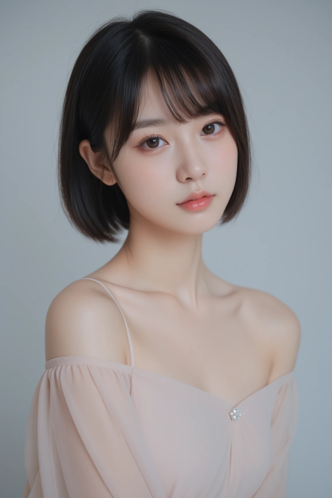 8K, Ultra-high resolution, Highest quality, masterpiece, 三分割法によるphotograph,Surreal, photograph, 1 Girl, (16 years old:1.3), pretty girl, Cute face, Beautiful eyes in every detail, 細かくdetailedに,masterpiece,, One Girl:1.2, Japan Female Announcer,whole body, ((Perfect Face)), One Girl、black eye、White dress with black lace, star (null), scenery, Crescent Moon Attractive Thighs, Sensual,A carefree smile,Heal the heart,Black Hair,Short Bob,Looking at the audience、beauty,Long neck、Laugh a little、Please close your mouth and laugh、(((Ideal body type))),A cup small breasts :2,、Portraiture:2、Perfect Anatomy、鮮明なdetailed、detailed、Surreal、Light and shadow,Strong light