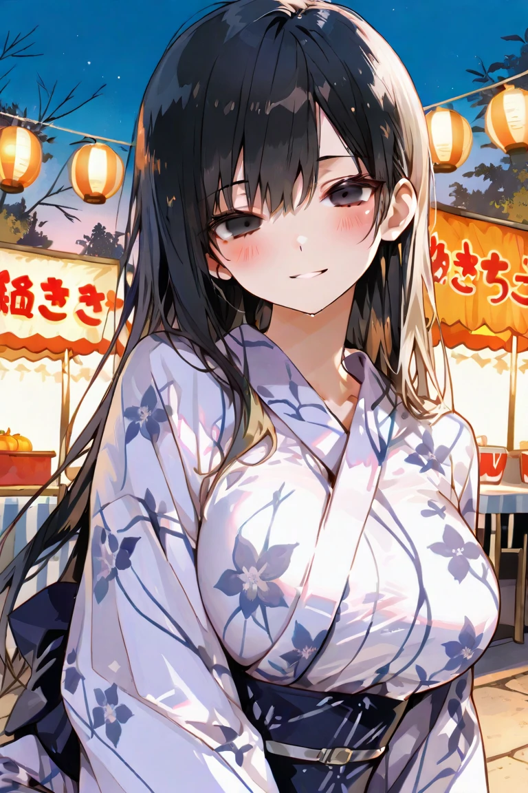 1girl, master_nemesis, to_love-ru_darkness, black_hair, very_long_hair, yellow_eyes, dark_skin, ribbon, hair_ribbon, kimono, obi, sash, violet miniskirt, highly detailed, masterpiece, best quality, anime style, empty eyes Running, wearing nothing, big anime eyes, , shiny hair, bare-skin, navel, the groin, BREAK in front of convenience store, large breasts、 Nipples, nsfw, nipple , Heavy snowfall