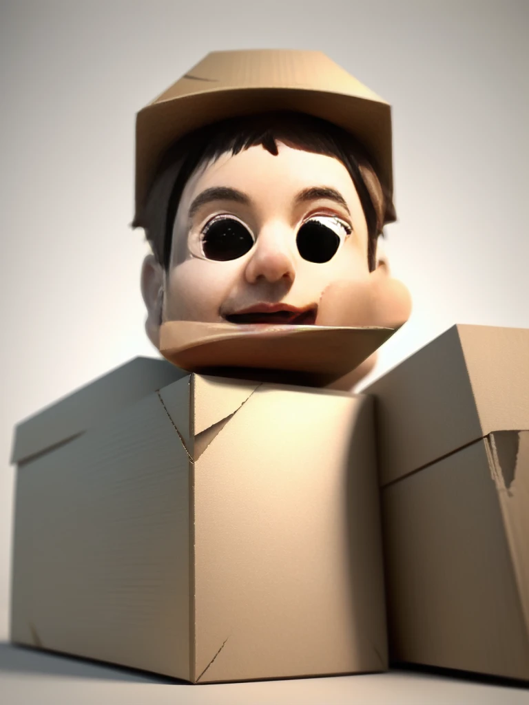 1man,3d, mystery box, Disney style, 3D rendering, cute, c4d, blender