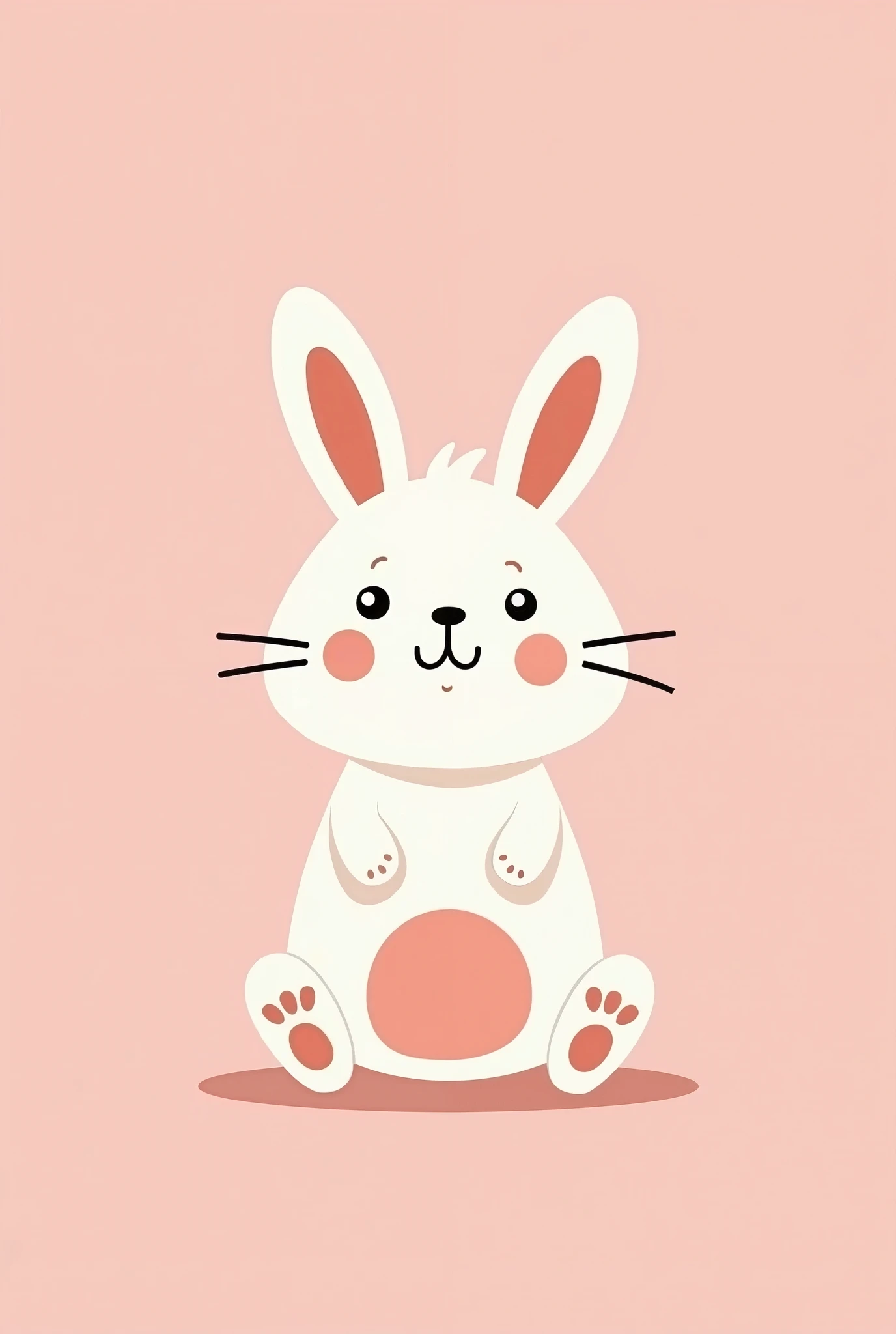 Cartoon animal design, Full body photo of cute bunny in flat style, Simple but without losing sense of design, Fresh flat style, Cyberpunk elements can be used freely, The front presents a charming and cute posture, Feet down,Pose cute