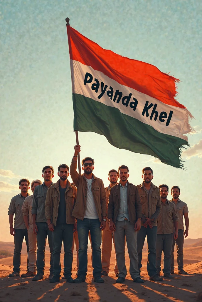 An 10 year old girl, wearing a white hoodie with ‘FATIMA ‘ in his hair, sits on a KTM bike holding the Indian flag. He’s celebrating Independence Day on an Indian street with children playing and uncles drinking tea. ‘Happy Independence Day’ is written at the top in 3D art. Create a realistic, high-resolution image.