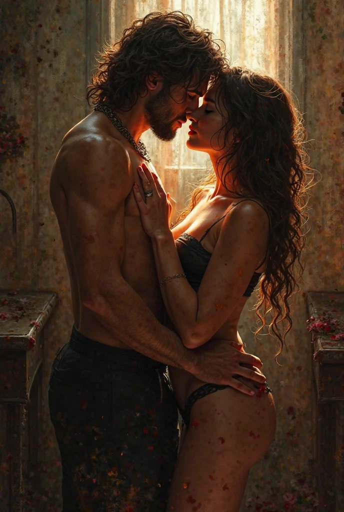 a beautiful girl having passionate sex with a handsome man, penetration back view, extremely detailed, realistic, photorealistic, hyper detailed, highly detailed face, beautiful eyes, full lips, perfect skin, realistic hair, muscular male body, detailed anatomy, erotic, sensual, intimate, warm lighting, cinematic composition, muted colors, romantic atmosphere