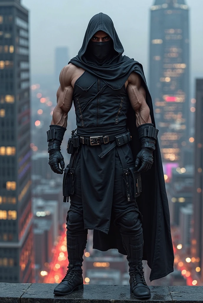 (best quality, masterpiece, high resolution: 1.2), raw photo, comic style, ninja turtles, portrait, Raphael, in the rain, on the roof of a skyscraper, stern look, pouring rain, (night), dramatic light, (intricate details)