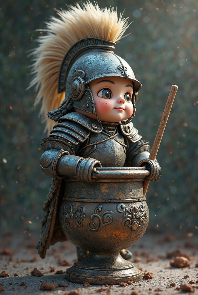 Face of a child with samurai helmet, tantasia, unreal engine 5