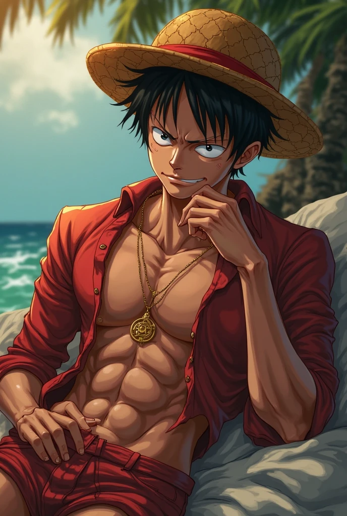 (absurdos, highres, ultra detalhados),Monkey D. Luffy (One Piece) detalhados e rosto detalhado, extremamente detalhado CG unidade 8k papel de parede, detalhes intrincados, (estilo-swirlmagic:1.0), solo, parte superior do corpo, fundo detalhado, close-up, rosto detalhado, (tema samurai 1.1), dinamic pose, earth themed clothes,