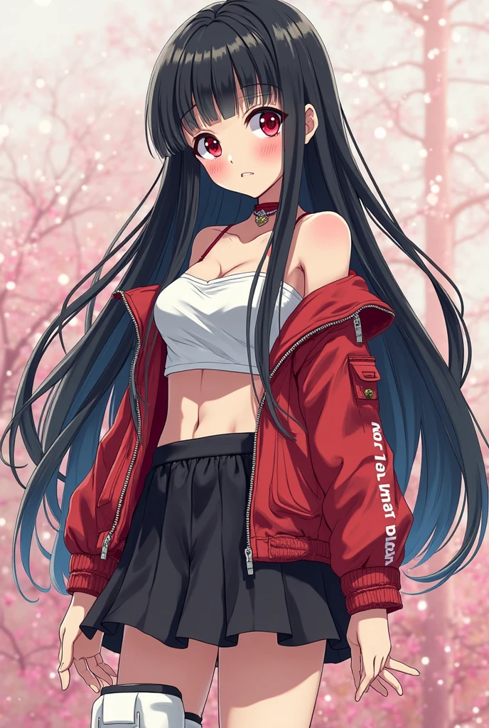 1girl, solo, long hair, breasts, looking at viewer, blush, emotionless, open mouth, bangs, skirt, simple background, brown hair, shirt, hair ornament, red eyes, thighs, white background, hair between eyes, twintails, sitting, white shirt, ass, flower, ahoge, short sleeves, thighs thighs, pleated skirt, small breasts, hair flower, miniskirt, black skirt, nail polish, symbol-shaped pupils, gradient hair, feet out of frame, arm support, red flower, t-shirt, black nails, flower-shaped pupils, plum blossoms, hu tao \(genshin impact\), 200mm f/2.8L,