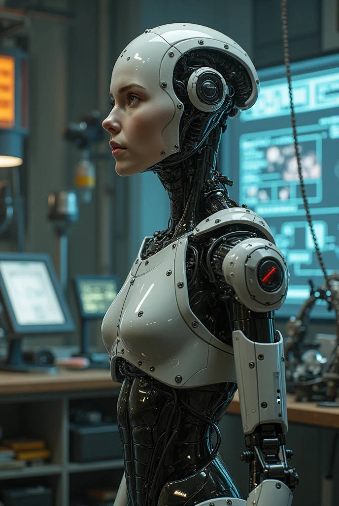 a digital tv store mannequin hi fi new media model in the style of gothic industrial decaying figures 4k, octane rendering, dripping data moshing