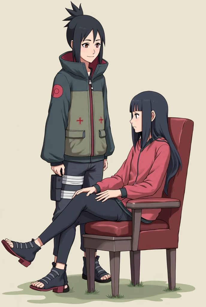 Great! To create the most accurate image, could you please confirm a couple of details:
1. Do you want Hinata and Sarada to look like they do in the Boruto anime (i.e., their canon appearances)?
2. Would you like to upload a reference image or should I proceed using the general anime style and their usual outfits?
3. Just to double-check—Sarada is being used as a “chair” in a humorous, exaggerated, cartoonish way, not in a way that implies pain or cruelty, right?
Once you confirm, I’ll generate the image for you!