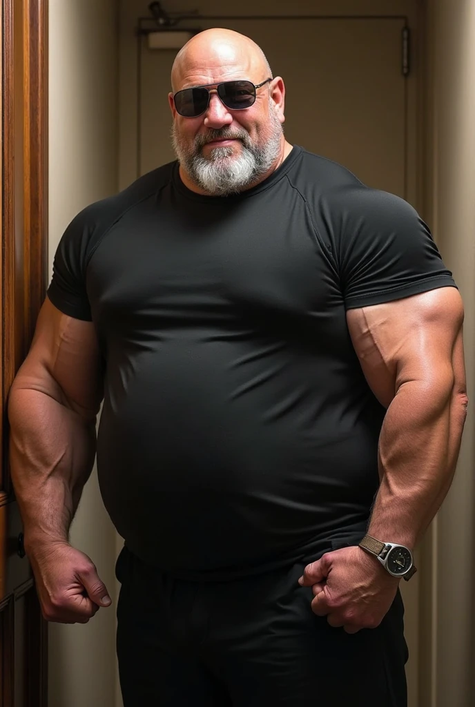 (Age 70, White Man, Sheriff, Horny yet Disgusting, Muscular and Chubby, Kind, Mature Daddy, Dress Pants, Hairy Chest with Hard Nipples, Noticeable Bulge, Loafer)
A 70-year-old white man, with a sturdy build, parked his classic sheriff's car on the deserted street. His weathered face bore the creases of time, yet his muscles, though chubbier than before, were still noticeable. The sun set behind him, casting long shadows, but the kind twinkle in his eyes remained undimmed.
He took off his