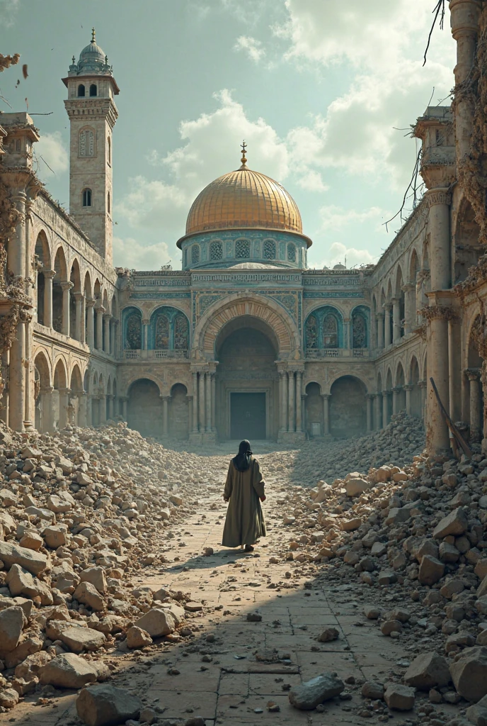 "Create an ultra-realistic 8K video cover featuring Nehemiah in the center of the image. Nehemiah must be in the foreground, dressed in historical clothing of the time, with an expression of determination and hope. in background whith, show the city of Jerusalem in the process of reconstruction, with workers involved in restoring damaged walls and doors. Use a sober color palette, with shades of gray and red, to reflect the gravity of the situation and the spirit of renewal. Add a soft lighting effect to highlight Nehemiah as the central figure and create a sense of depth and realism in the scene. Include the video title prominently and legibly: &#39;Nehemiah: Strengthen My Hands, Lord&#39;."






