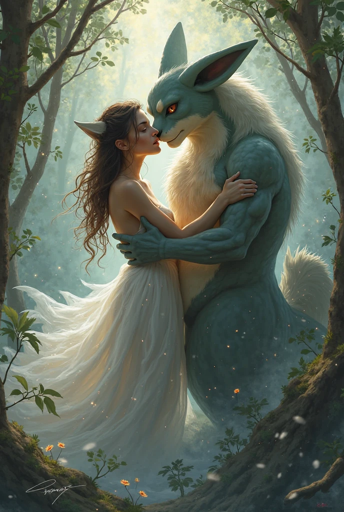 breathtaking masterpiece, best quality, highest quality, highly detailed, exquisite, award winning 8K digital painting of an ethereal and (incredibly beautiful female alien:1.4) with luminescent body parts that shimmer like stardust (lying gracefully on a steep cliff:1.2), casting a watchful gaze over (the galaxy:1.33), (a fluffy creature rests on her shoulder:1.8), intricate details, golden ratio, BaroqueAI, v0id3nergy, by Louis Royo