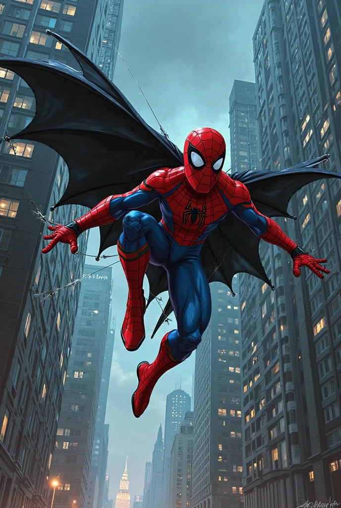 Spider-Man combined with Batman
