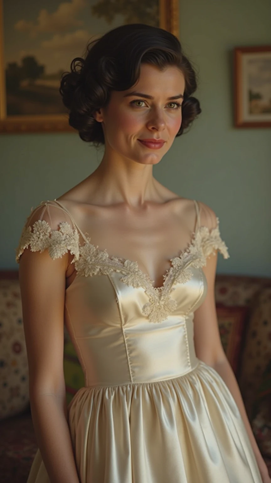 from below, a sensual 15 year old victorian era girl,beautiful face,detailed facial features,lace dress,low cut neckline,provocative pose,1girl,photorealistic,exquisite lighting,soft warm colors,dramatic chiaroscuro,masterpiece,ultra-detailed,cinematic, Tons sépia, esthétique du XIXe siècle, expression excité, col décolleté en dentelle,  Lynda Carter inspiration, natural skin texture, melancholy mood , timeless atmosphere. beautiful detailed eyes, beautiful detailed lips, extremely detailed eyes and face, photorealistic, highly detailed, hyper realistic, studio lighting, masterpiece, intricate details, dynamic posing, dramatic lighting, warm color tones, cinematic, stylish,