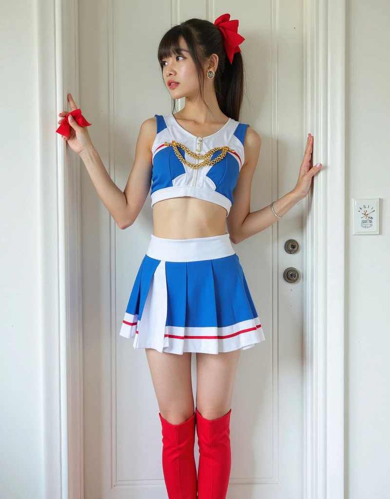 (best quality:1.5), (masterpiece:1.5), very detailed, high resolution, 8k, cute Japanese woman, cute 24 year old beauty, slim body, (busty breasts), thin lips, detailed face, Beautiful and elegant face, cute face, natural bangs, arched eyebrows, well-groomed eyebrows, (big eyes with a good balance between the left and right sides), cute eyes, beautiful eyes, beautiful thin nose, (beautiful skin), medium Hair, Brunette hair, black hair, (natural bangs), (Round and cute face:1.2), slim figure, (looking at the camera with a Gentle smile), beautiful legs, smooth skin skin, slim and beautiful thighs, cute and sexy slim 24 year old woman, fair skin , Beautiful breasts, (Slender and slim body:1.5), (Slim waist:1.8), (slim hips:1.8), ((slim Butt:1.8)), I-type Valley, (cleavage), (Natural Light:0.8), (lighting forward:0.8), (lighting front:0.8), (Flat lighting:0.8), Relaxed smile, Detailed fingers, beautiful hands, (Round face:1.4), (Sexy dress), Beautiful cleavage, ((Underboob)), (Sexy lace panties), Beautiful nipples, Girl sitting, sword,