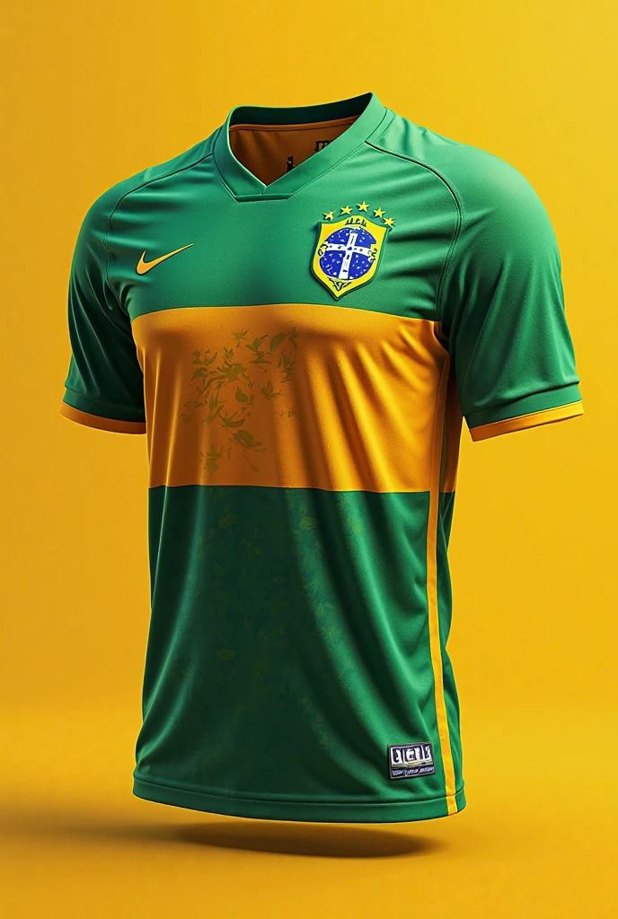 Green soccer jersey with yellow and white details. adult man. with black details