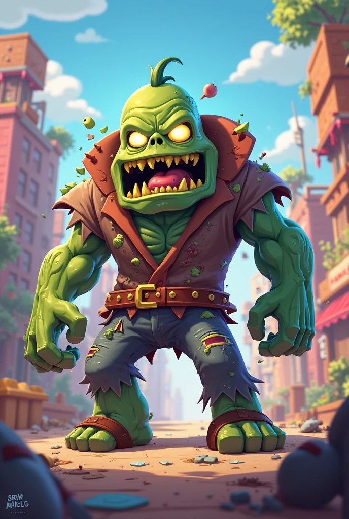 masterpiece, top quality, best quality, official art, beautiful and aesthetic, game poster, Plants vs. Zombies, text saying "Plants Vs Zombies",extremely detailed