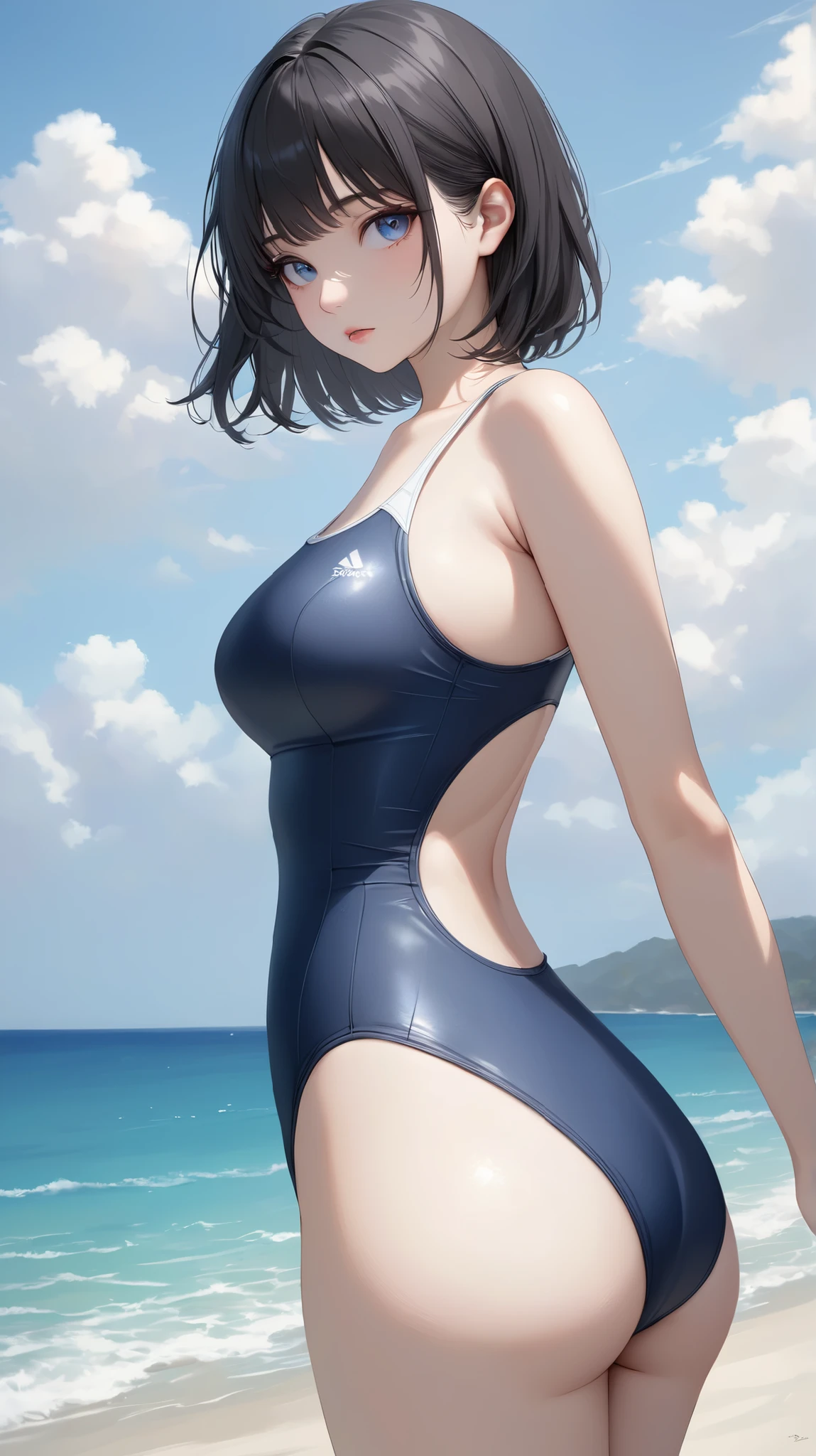 (((masterpiece))),(((High resolution)))、(((8K)))、(((perfect face)))、(((Korean idol))), ((black school swimsuit)), look at the camera, thighs, ((top quality eyes)), ((detailed eyes)), ((detailed face)), (detailed texture)
