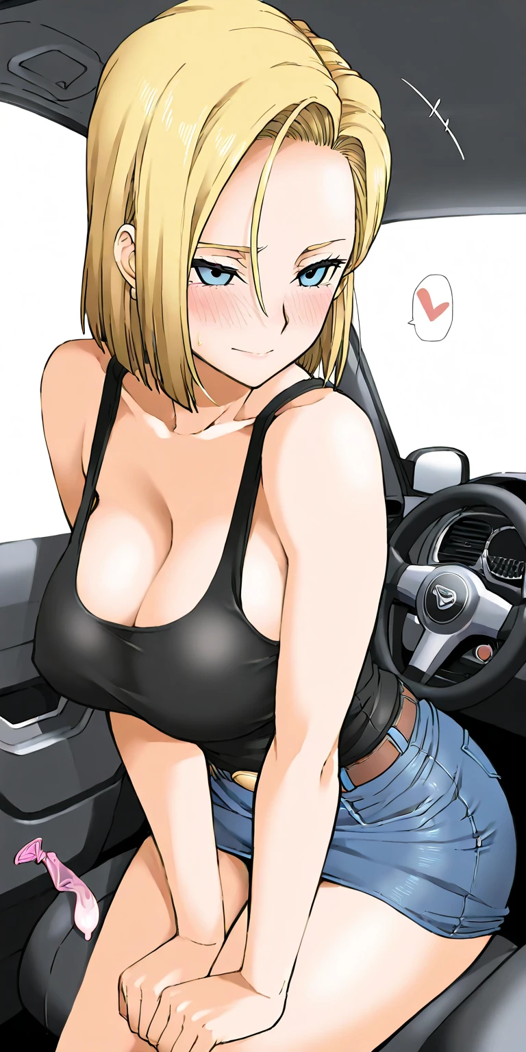 a girl with sunglasses driving a vehicle in the desert, (drivers seat:1.1), driving in a pickup truck, smiling, road trip, joyful expression, a character portrait, face-on head shot, pickup truck, thin waist, hyper realistic absurd, realistic cartoon, RAW photo, 8k uhd, dslr, soft lighting, high quality, film grain, Fujifilm XT3, (high detailed skin:1.2), An ethereal female figure with delicate, luminescent wings, wearing a tanktop, white fabric, skinny girl, thin waist, green eyes, cleavage, (gigantic breasts), tight blue denim pants, belt, exposed midriff, thin waist, Stunning eyes , Stunning face Creamy blonde hair Gorgeous short hair,