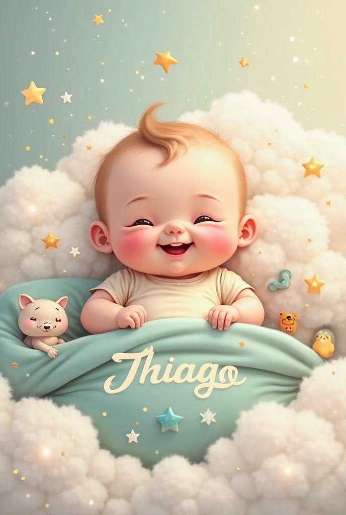 Create a logo with the words Halbert Anggelo, with baby boy theme, Don't forget to include each letter.