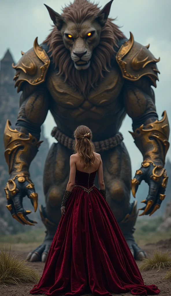 (best quality, masterpiece), 1girl, particle, wind,(( monsters in background)), backlighting, upper body, pose, deepika, in action angry, perfect figure, leather pants, front view, very long hairs, (((ancient worrier,))) very thick hairs, twin braided
