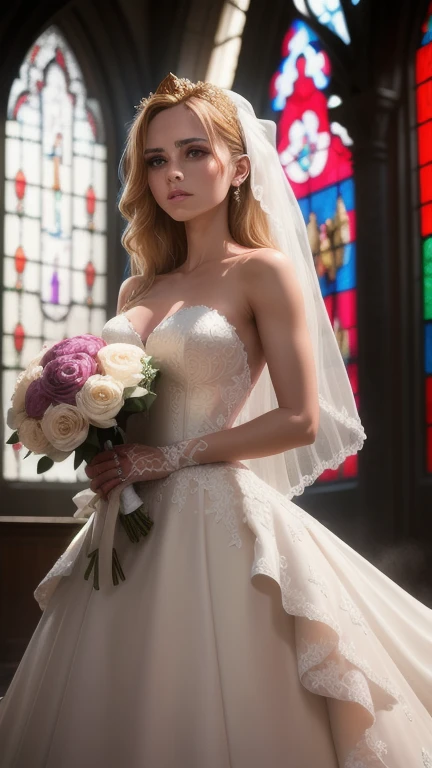 woman in a high front slit wedding dress,wearing see trough dress, inside church, walking down church aisle with open thighs, surrounded by people, detailed face, elegant, photorealistic, 8k, best quality, highly detailed, intricate, dramatic lighting, cinematic, erotically romantic, soft focus, warm colors, wedding bjd, seethru