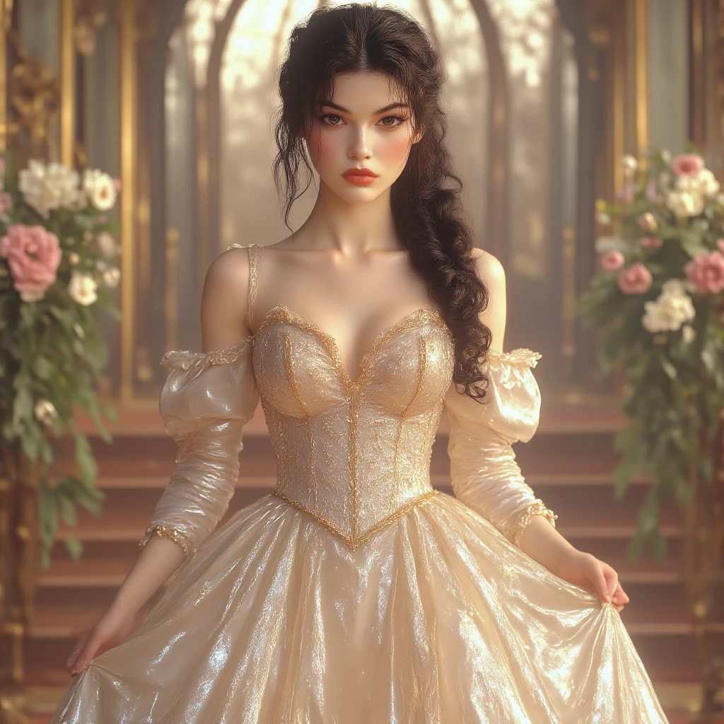 (anime artstyle),Masterpiece,Best Quality,Super Detail,Very Delicate and Beautiful,(((Solo))),((full body)),(((one mature princess in beautiful embroidery and jeweled gorgeous rococo ball gown with voluminous hoop skirt))),((crinoline)),Long train,(((breasts bigger than head,extremely gigantic tits,deep cleavage,Skindentation))),((gorgeous rococo ballgown with beautiful embroidery and bling-bling jeweled)),beautiful embroidery and jeweled gorgeous rococo ballgown with many ruffles,gorgeous rococo ballgown with voluminous hoop skirt,((gorgeousfull embroidery and lace)),detailed face and eyes,jewel-like eyes,((extremely voluminous straight Hair,Extremely Long Straight Hair)),gorgeousfull big hair ornament,((bling-bling gorgeousfull jeweled big tiara)),bling-bling jewels,Gorgeous Gemstone Jewelry,Looking at viewer,((beautiful embroidery and jeweled gorgeous princess rococo ball gown with voluminous hoop skirt)),(full body)