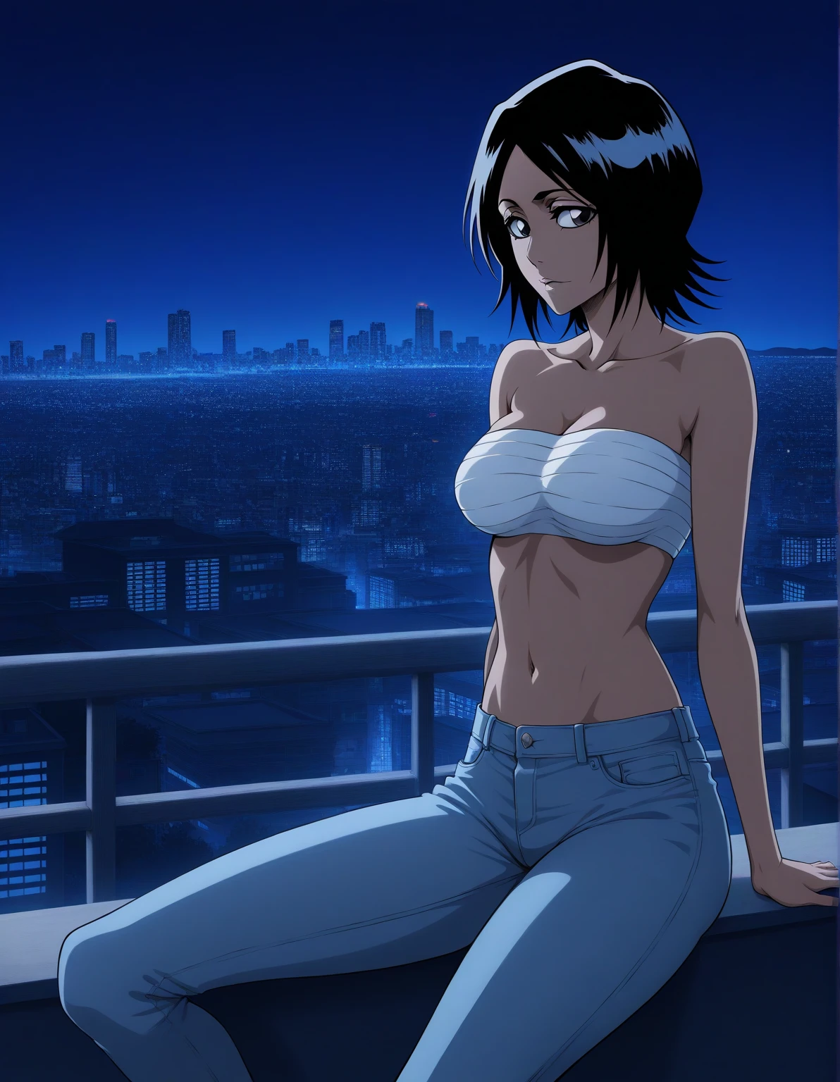 masterpiece, best quality, anime 1990s \(style\, leona heidern, no bra, fully open vest, shorts.