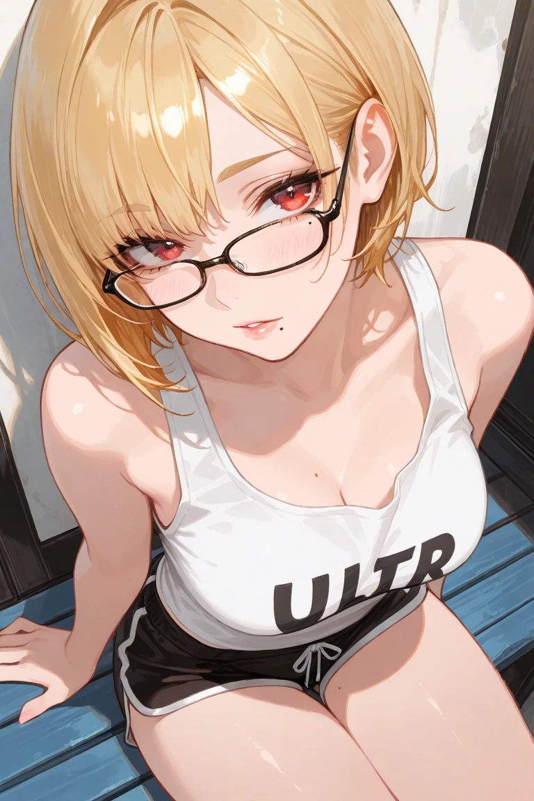 score_9, score_8_up, score_7_up, source_anime, best quality, masterpiece, official art, absurdres, highres, ultra-detailed,waifu2x,Collection: Slice of Life,break,1girl, short hair, glasses, bikesuit, cleavage, large breasts, beautiful detailed eyes, sweat, open mouth, (yawn:0.3), stretching, sleepily, bike, outdoors, break,(clear line illustration:1.2), super detailed skin,very high resolution, very aesthetic, Best sexual lighting powered by famous artist, 8k,cute picture,beauty illustration,photoshop_(medium),,(Detailed Lighting),best anime 8k konachan wallpaper, pixiv contest winner,