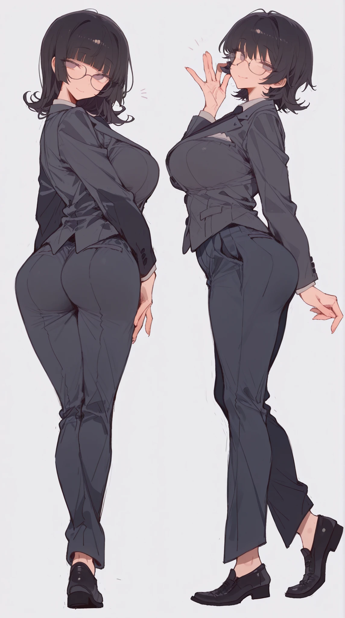 (masterpiece, best quality:1.2), detailed face, detailed eyes, elegant woman, long hair, standing,high heels,pencil skirt,shiny skin,coy smile