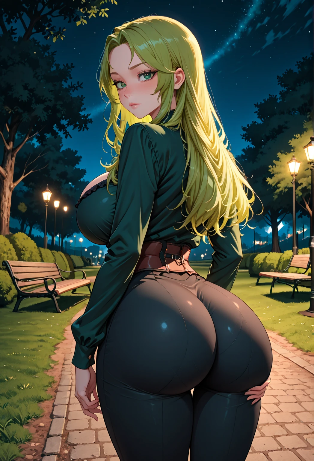 nsfw:1.1, high resolution:1.7, incredibly absurdres, kawaii:1, cute:1.5, hires.fix,anime visual:1,incredibly fine illustration,8k,masterpiece:1.2,best quality, high quality, exquisite, beautiful,insanely detailed, intricate detailed, extremely detailed, Super Definition,ultra high res, Super Resolution, best aesthetic, ultra detailed:1.5,best quality, perfect face, detailed face, masterpiece:1.2, illustration:1.2, 8k cg wallpaper, stunning art,absurdres,octane render,ultra hires, blonde hair, rabo-de-cavalo, olhos verdes, 1girl, fundo da floresta, jochallengeback, de cima para baixo de baixo para cima, flexible, from behind, sozinho, pernas abertas, Coxas, wide pernas abertas, completamente nu,