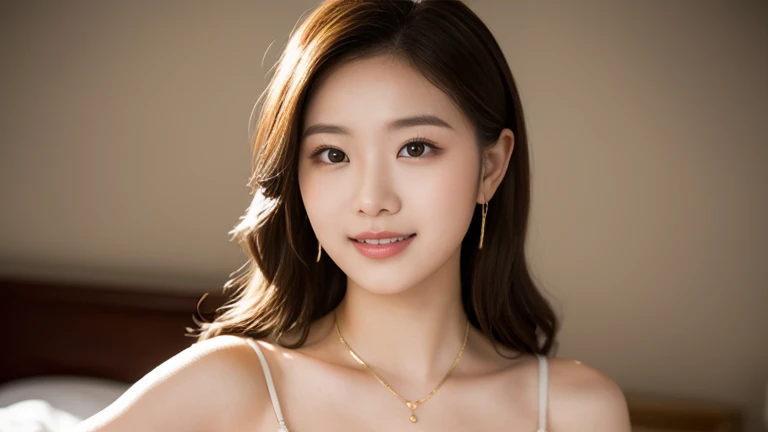 ((top-quality)) ((masterpiece))、intricate-detail、(A detailed face、Photorealsitic:1.5),(sexy underwear:1.4),(are visible:1.6)、(Sit on the bed:1.4),proffesional、Photorealsitic、Sana of TWICE、Silhouette Light、finely detail、full bodyesbian、shinny hair、radiant eyes、shinny skin、realisitic、The perfect female figure、Constricted waist、enchanting posture、sexy pose、extremely delicate and beautiful、best qualtiy、a beautiful detailed girl、Beautiful fine eyes、buttocks expos、realistic representation of face、(intricate detailes、makeups、(Detailed beautiful delicate face、Detailed beautiful delicate eyes、s face)perfectly proportions、Detailed skin、medium large breasts、smooth epigastric、独奏、(年轻)、Facial Highlights、The upper part of the body、A detailed face、de pele branca、Slim body、1人