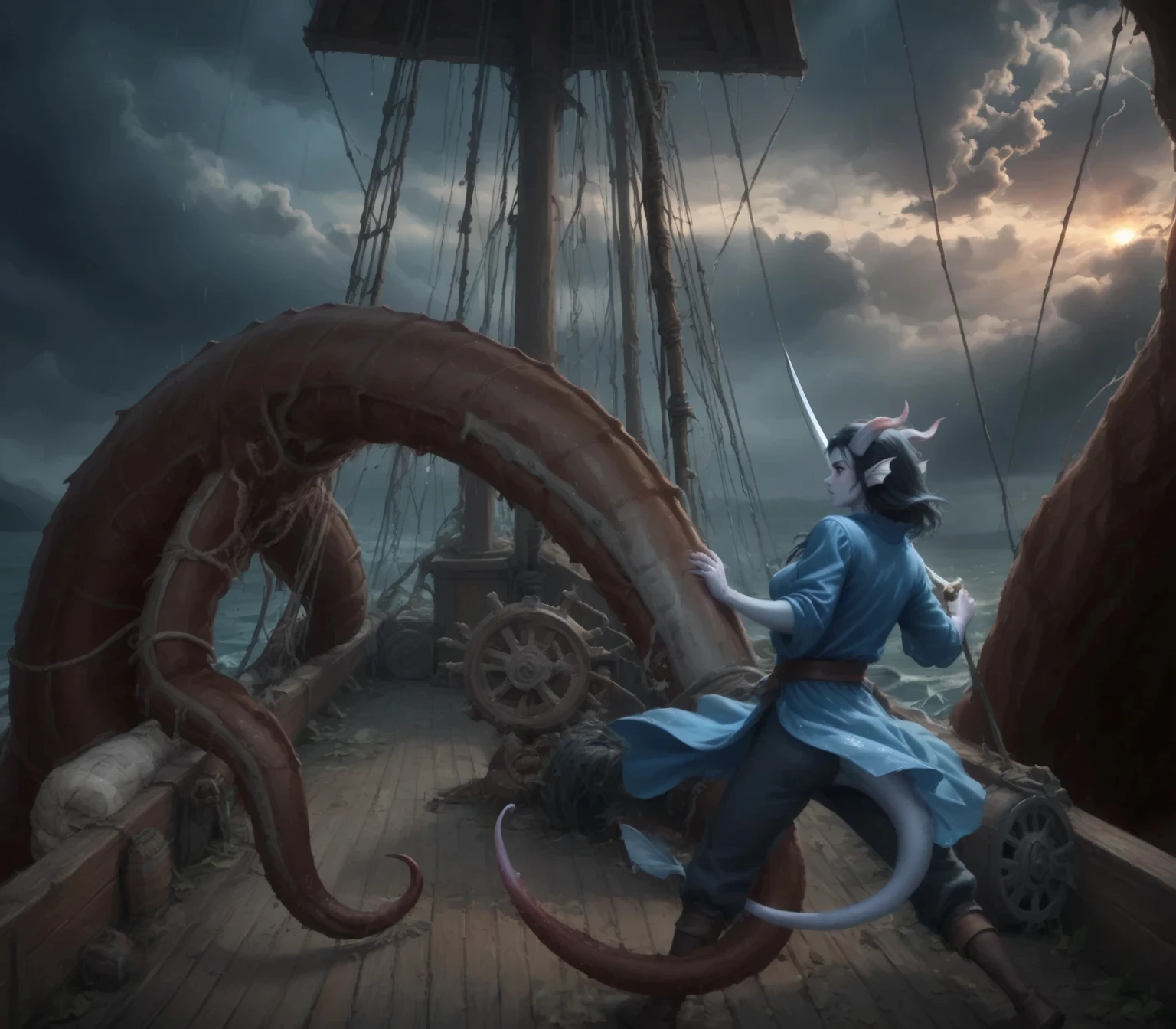 Kraken octopus tentacle - SeaArt AI