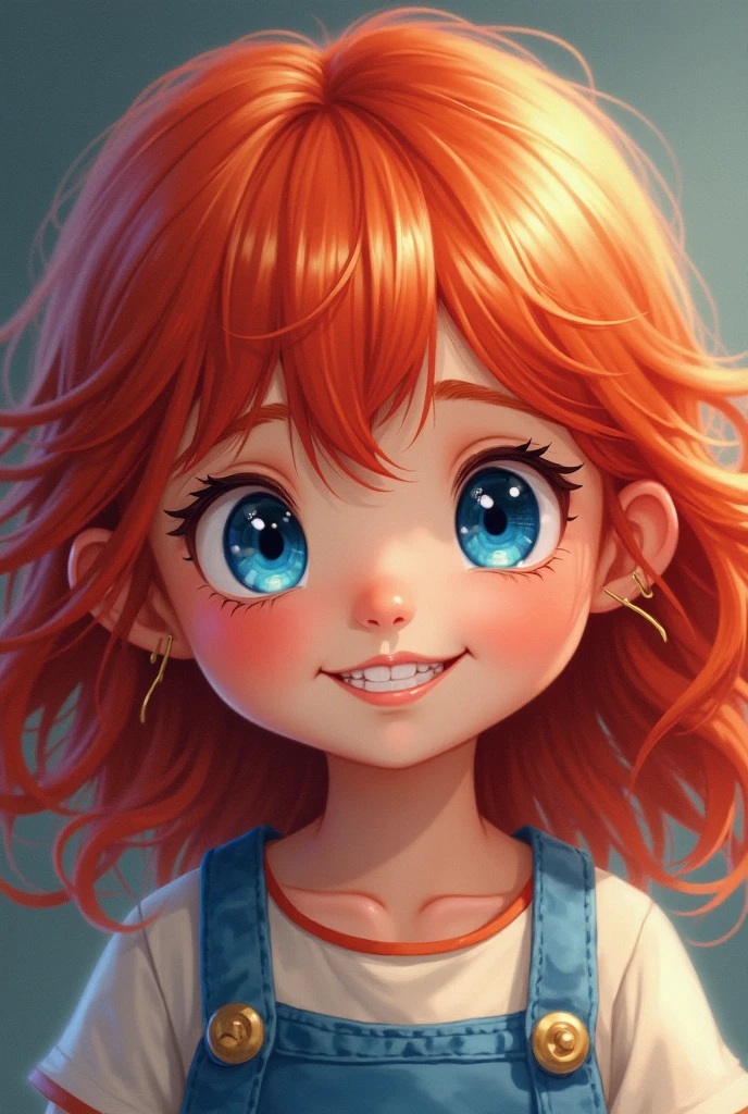 Super ultra happy cute , with freckles and ginger hair, holding her cheeks