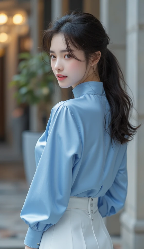 masterpiece, best quality, 4K, woman, looking back,Ao Dai、Japanese