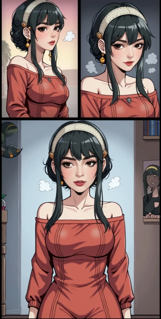 ((masterpiece)), (best quality), (absurdres), <lora:Azula:0.6>, azula, evil grin, sleepwear, pajamas, facing viewer, looking at viewer, breast focus, selfie, mirror, bedroom, pose,