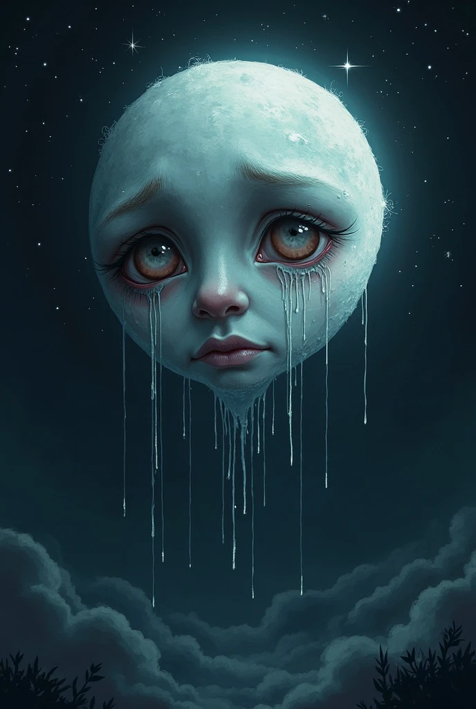 planets with sad facial expression