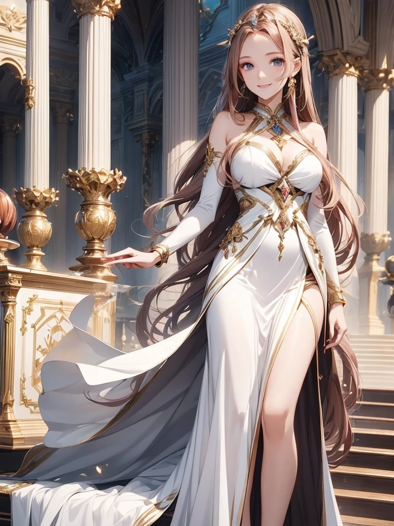 ((Anime art style)),(Masterpiece),(Best quality), (Super detail),((Very delicate and beautiful)),1 girl,((Full body portrait)),Stand at the Palace of Versailles,((Solo)),Digital art,(((1 princess in a gorgeous Rococo Princess ball dress，Wear yours with a voluminous full-length hoop skirt))),crinoline,((Beautiful embroidery and jewelry)),Plump frills,See-through,(Gorgeous embroidery and beautiful lace),((Plenty of straight hair,Extremely fluffy hair,Very long straight hair)),((finely detailed face and eyes)),Extremely gorgeous hair accessories,(Bling gemstones extremely gorgeous crowns),(Gorgeous gemstone jewelry，Sparkling gold),Long veil,(Beautiful background),full bodyesbian,((Gorgeous Rococo princess ball dress，Wide, full-length hoop skirt))