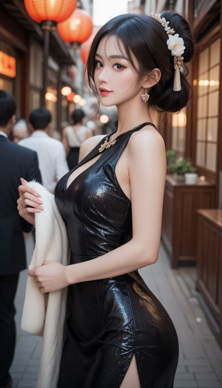 medium bob、sexy dress