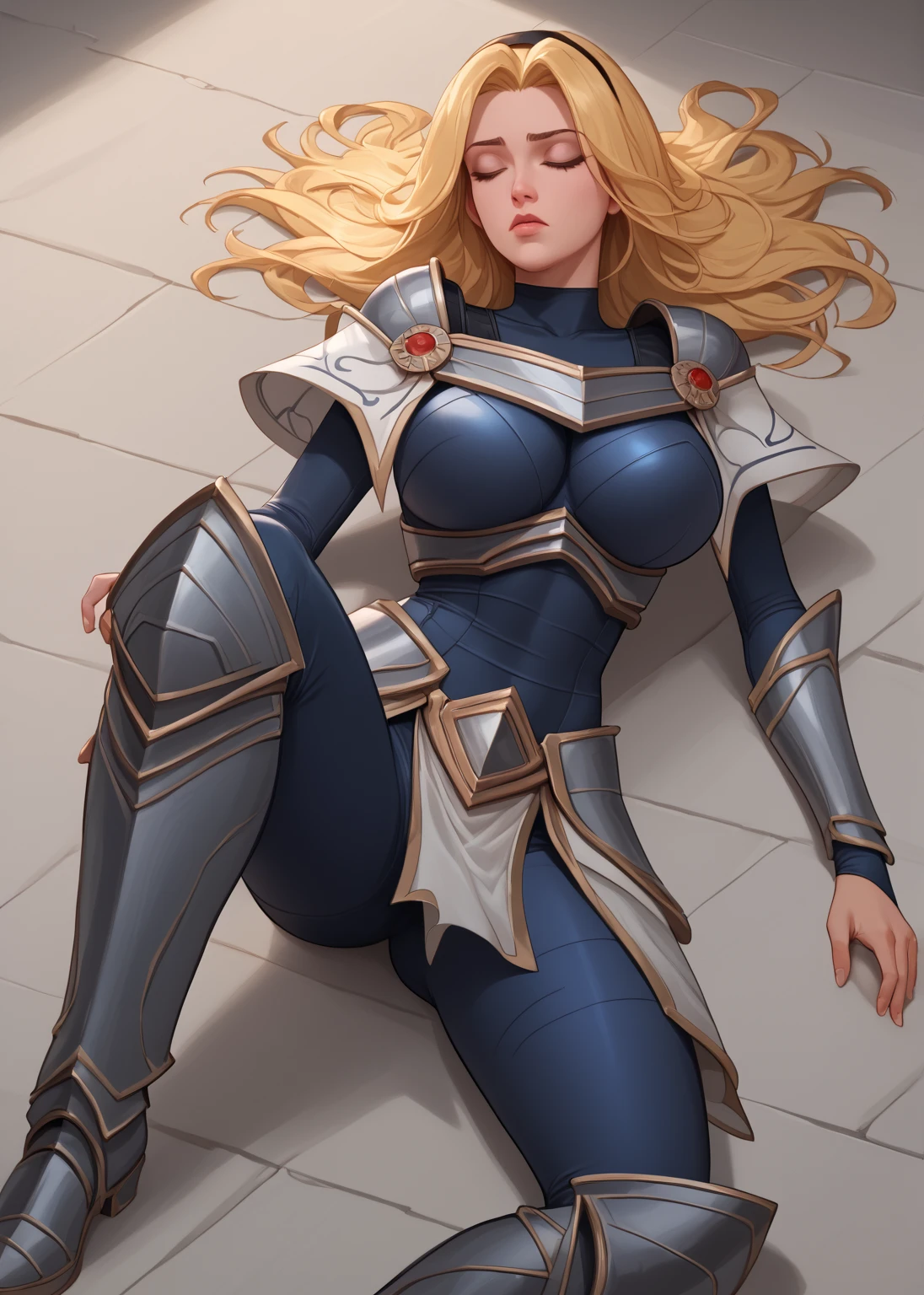 score_9, score_8_up, score_7_up, score_6_up, score_5_up, score_4_up, LuxLoLXL, blue eyes, blonde hair, long hair, hairband, big breasts, collarbone, shoulder armor, armor, blue bodysuit, breastplate, long sleeves, faulds, skirt, blue pants, armored boots, holding staff, solo, full body, looking at viewer, forest, tree ,asleep on the floor,lying down, fainted, lost look,crying, tears, motion effect,tempering, bruise on face, Screaming , screaming in pain,torn clothes in pussy,bite on the neck,penis penetrating, blood in pussy,defloration ,1boy, penis, lots of cum in pussy,blood in pussy, (((blood in the vagina))), blood,(((blood in pussy))), arms above head, wrists restrained,legs open, 1boy penetrating lux with penis,blood in the vagina,clenched teeth, ((((hands tied)))) ,(((((((rope around the neck)))))),clenched teeth,