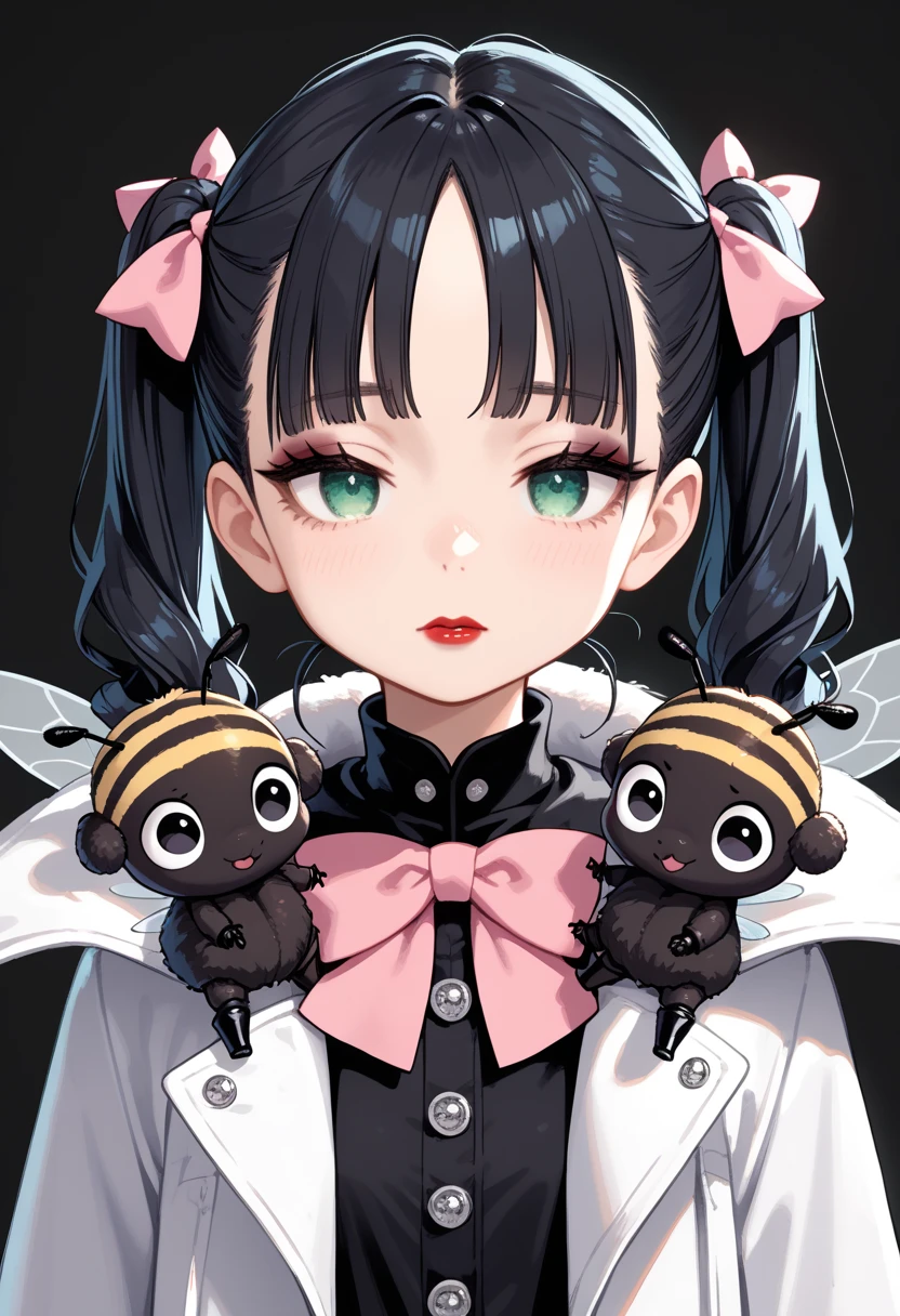 pastel watercolor anime、[anime girl with long black hair and mouse ears holding a big blackolive,fullbody,squatting, girl、jewel eyes、beautiful arrangements and motifs、written boundary depth、flat avatar, 1girl, smile, light black hair((Mouse ears wavy hair growing on the head))、The tips of the mouse’s ears are black、blackolive object、black hair tips, Fashionable design clothes((black and white)),background white, cute girl、black theme、blackolive juice、a lot of big blackolives、blackolive hair ornament]、anime girl with long black hair and black ears holding a black ball, beautiful mouse - girl, anime moe artstyle, anime girl wearing a black dress, cute anime girl, (anime girl), anime girl with cat ears, high quality anime artstyle, cute anime waifu in a nice dress, small curvy , anime visual of a cute girl, noire