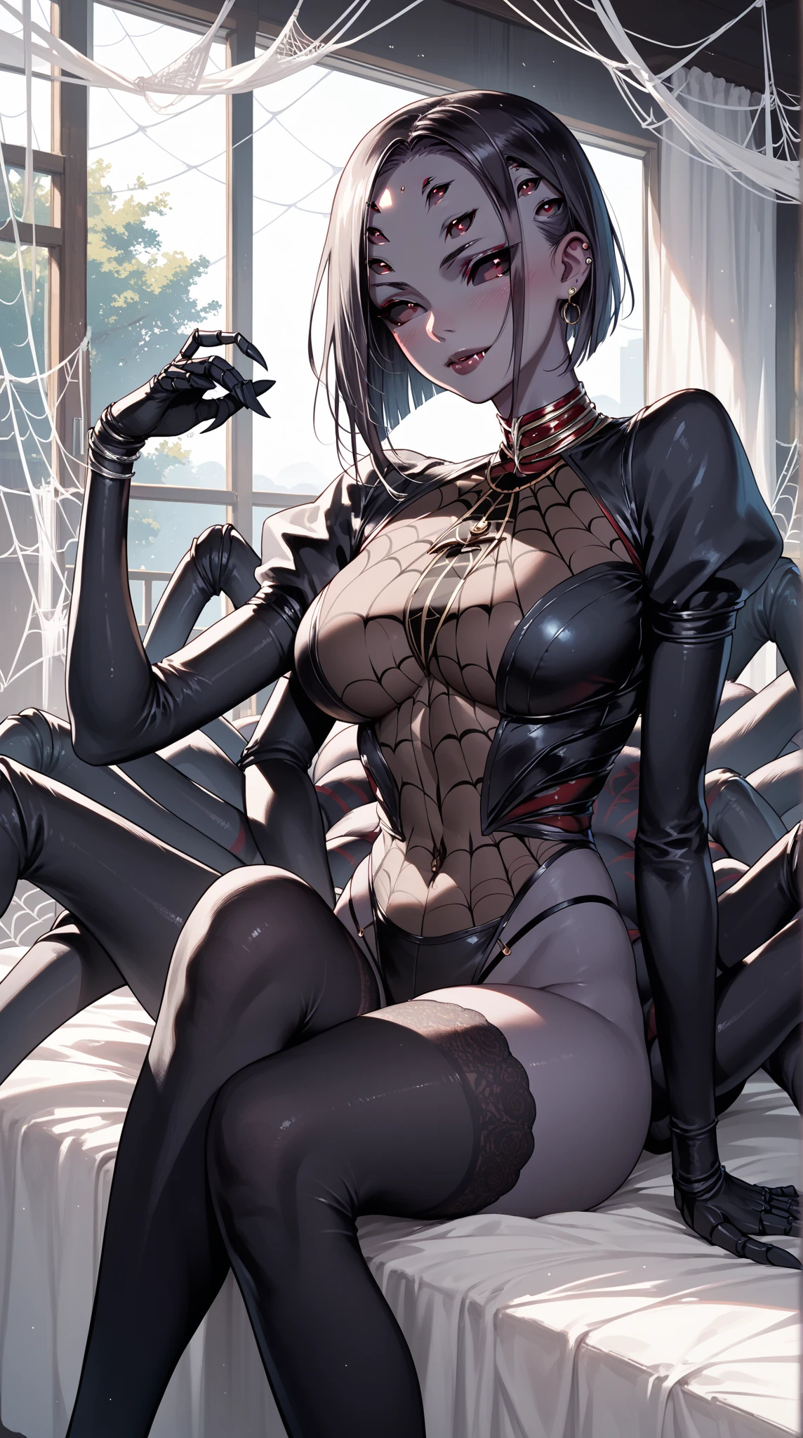(（（Perfect body,White and tender skin,（（（spider man,black Spider Man costume,spider tights,(red cloak:1.2)）））,（（（blonde hair, Bangs, hair accessories, ponytail, yellow eyes,  orange eyes,  hair between eyes,）））,((masterpiece)),highres,((Best quality at best)),masterpiece,quality,Best quality,(（（ Exquisite facial features,Looking at the audience,There is light in the eyes,(（（Open your mouth,Separate your lips,ahegao,Sticking out tongue））））））,（（（Light and shadow,Huge breasts,plump ass）））,（（（Looking at the camera,White background,Sitting astride,Open your legs,Camera from bottom to top,低头Looking at the camera)））)