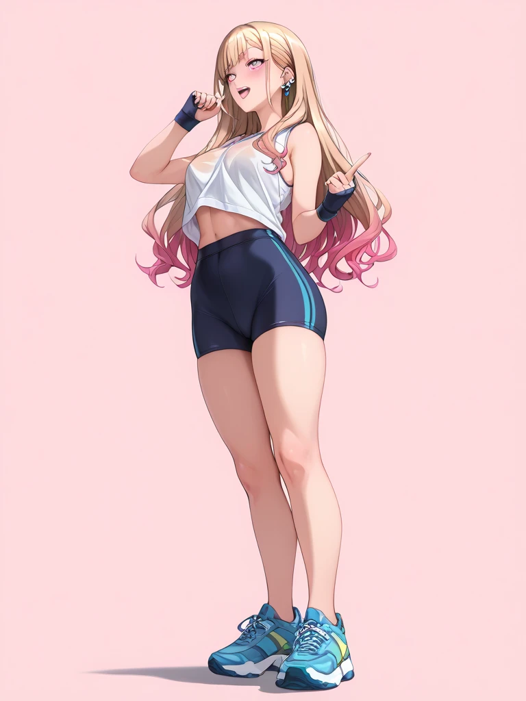 wavy silver hair that cascades to the middle of her back. Brown eyes. Slim and athletic build.. She was wearing a blue skirt.., a light blue shirt with tremendous cleavage on the tits. He was wearing sports shoes.. very busty.