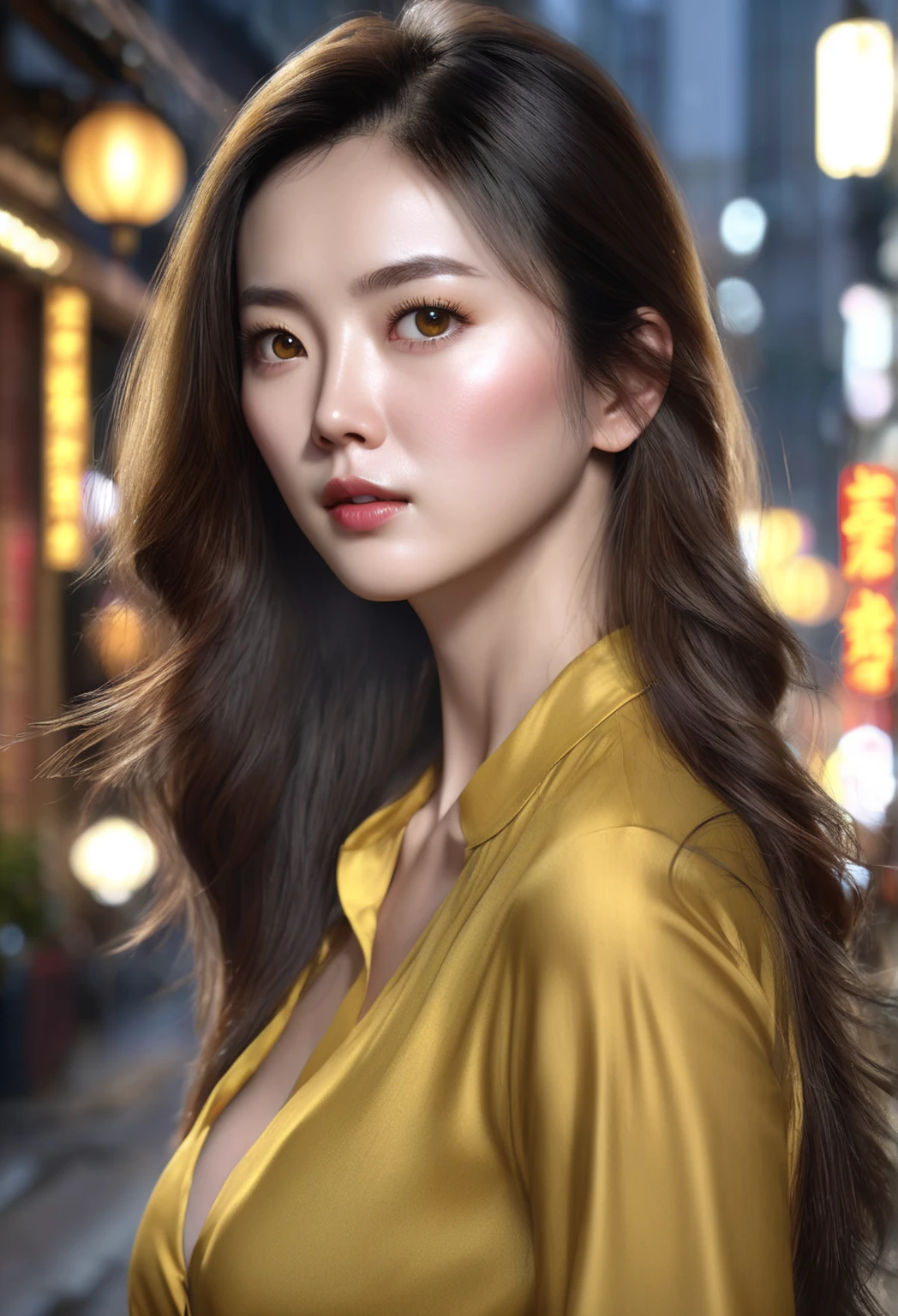 a beautiful russian woman in her 20s, light brown hair, fine white skin, attractive face, tight waist, cleavage, smiling kindly, active posing, detailed eyes, beautiful detailed nose, beautiful detailed lips, long eyelashes, perfectly balanced body, rough hairstyle, (best quality,8k,highres,masterpiece:1.2),ultra-detailed,(realistic,photorealistic,photo-realistic:1.37),HDR,UHD,studio lighting,ultra-fine painting,sharp focus,physically-based rendering,extreme detail description,professional,vivid colors,bokeh,portrait,seductive gaze,sitting with legs crossed, wearing a loose jacket