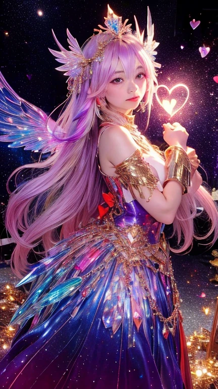 (seraphine league of legends), skirt dress with glitter, looks seductive, posse sexy, high resolution, super detaill, 8k, in a dark place, Overview