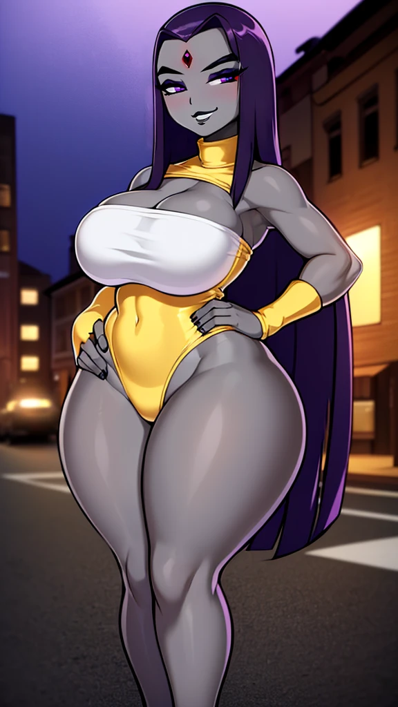 (high resolution, alta qualidade:1.2), detalhes intrincados, cinematic lighting, sharp focus, profundidade de campo, Ingrid, 1 garota, mulher madura, (dark skinned female:1.1), pele escura, standing, hands on hips, tiro de vaqueiro, olhando para o espectador, paisagem urbana, noite, luz da cidade, determinado, cabelo ruivo rosa, cabelo muito comprido, hair intake, inventar, batom, (verruga embaixo da boca:0.8), eyelash, olhos amarelos, rosto detalhado, roupa do inferno, capa vermelha, preto (gola alta:1.1), (abaixo do peito:1.1), preto elbow gloves, (casacos:1.1), roupas reveladoras, Abertura do Centro, calcinha de perna alta, botas de coxa, (roupas multicoloridas:1.1) barriga, Seios grandes, areola slip, (deslizamento do mamilo:0.8),