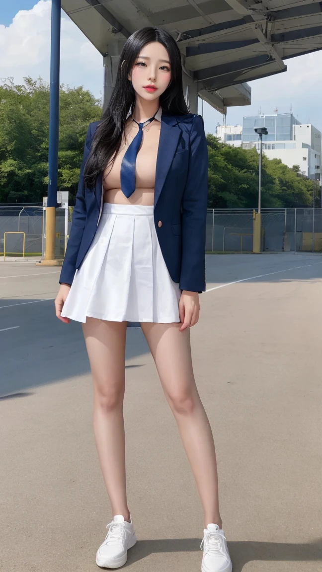 Absurd, RAW Photos, Very delicate and beautiful, masterpiece, Highest quality, Ultra-high resolution, 16K, hyperRealistic, Realistic, photoRealistic, photo-Realistic, Very detailed, Perfect Anatomy, Very detailed肌, Perfect figure, Very detailed CG 8k 壁紙, nude, Pussy, shaved Pussy, Nipples, perfect Nipples, Perfect breasts, Round Breasts, Small Head, Perfect Fingers, (((whole bodyショット:1.8))),(whole body :1.5), Extremely white skin, Are standing,Stand with your legs aligned,Stand with your back straight,whole bodyを此方に向ける, Medium chest, nude, blush, the wind is strong,Long legs,Thin legs, Sexy Legs, on the road, nude, Fluffy hair, bangs, (2 people :1.5), Small Ass,long and thin arms,Long legs, Medium chest, (nude girl), Messy Hair,Put your hands down, Put your hands in your pockets, Put your hands down, Sexy pose,Tight waist, friend, nude girlfriend, smile, Happy, medium Round Breasts, Leg spread, Sexy pose, Leg spread, walking on the road, Laughter, Lift shirt, Three people, sexy office skirt, Open T-shirt, Black Loafers,School boots, School socks, Black Hair, Ear Rings, Sailor Mini Skirt,Narrow waist,((Height 173cm:1.3)),Slim model body shape,(Slim and muscular athletics body type:1.3),(Slim yet muscular legs),(Thin thighs),(long thighs),(((Clothes that expose a lot of bare skin:1.3))),((Sexy bare legs:1.3)),((He looks just like WONYOUNG from the Korean idol group IVE.:1.8)),18-year-old girl,Long legs,((Anatomically correct:1.3))