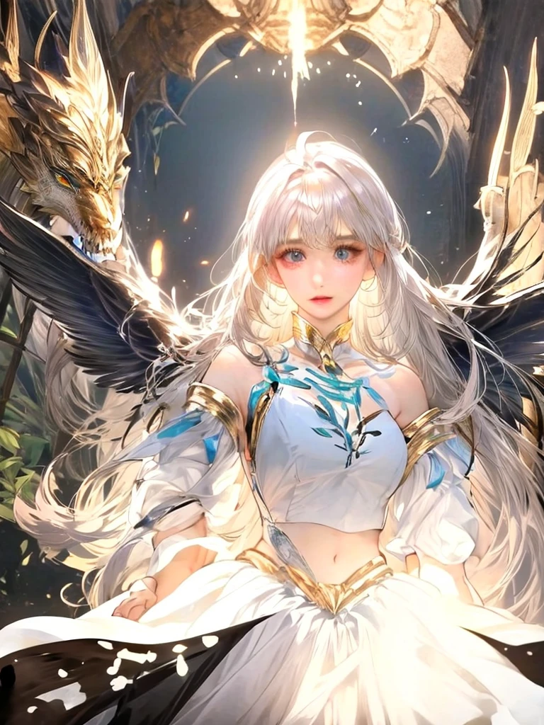 ((highest quality)),(ultra high resolution),(Super detailed),(detailed description),((best CG)),(best work of art),super precision art,amazing drawing art,(Art with precise details:1.5), big wings that wrap her around,powerful flapping of wings,Dancing, shining feathers, peace,shining sun,bless
